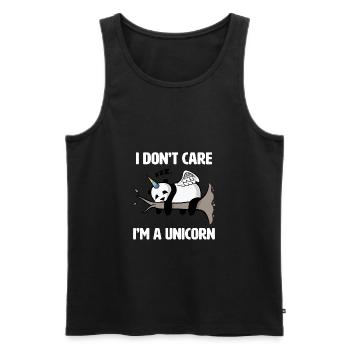 I Don't Care I'm a Unicorn - Männer Premium Bio Tank Top - Schwarz - Vorne - Michal (187cm)