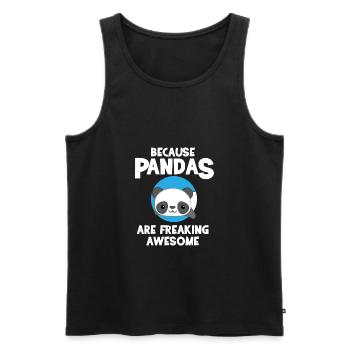Panda - Panda T-Shirt - Pandamotiv - Geschenk - Männer Premium Bio Tank Top - Schwarz - Vorne - AI Model Male 178 light (178cm)