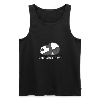 Panda - Panda T-Shirt - Panda Motif - I can not adult - Men's Premium Organic Tank Top - black - Front - Michal (187cm)