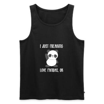 Panda - Panda T-Shirt - Pandamotiv - J'aime les Pandas - Débardeur bio Premium Homme - noir - Devant - AI Model Male 178 light (178cm)