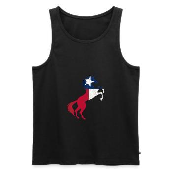T-shirt de drapeau de licorne du Texas Cool licorne magique - Débardeur bio Premium Homme - noir - Devant - AI Model Male 178 light (178cm)