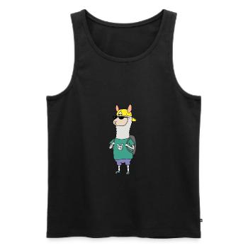 alpaca - Men's Premium Organic Tank Top - black - Front - Michal (187cm)