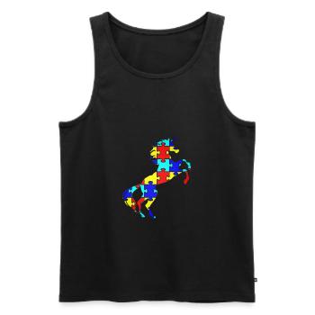 Einhorn-Autismus-Puzzlespiel-Symbol-T-Shirt magisch - Männer Premium Bio Tank Top - Schwarz - Vorne - Michal (187cm)
