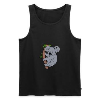 Koala - Männer Premium Bio Tank Top - Schwarz - Vorne - Michal (187cm)