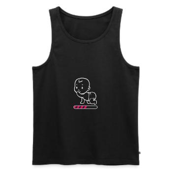 pregnancy - Men's Premium Organic Tank Top - black - Front - Michal (187cm)