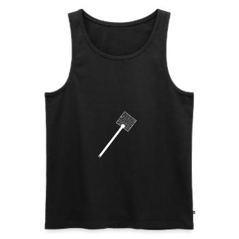 Tapes de mouches blanches - Débardeur bio Premium Homme - noir - Devant - Michal (187cm)