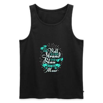 Full as the beach and blue as the sea - Men's Premium Organic Tank Top - black - Front - AI Model Male 178 light (178cm)