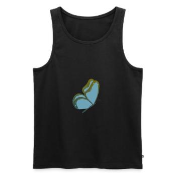 Schmetterling blauer Falter - Männer Premium Bio Tank Top - Schwarz - Vorne - AI Model Male 178 light (178cm)