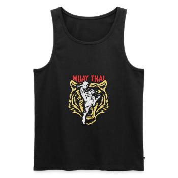 Muay Thai Boxe thaïlandaise - Débardeur bio Premium Homme - noir - Devant - Michal (187cm)