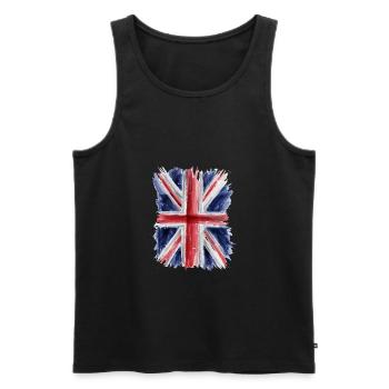 Britische Flagge - Männer Premium Bio Tank Top - Schwarz - Vorne - AI Model Male 178 light (178cm)