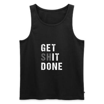 GET SHIT DONE - Men's Premium Organic Tank Top - black - Front - AI Model Male 178 light (178cm)