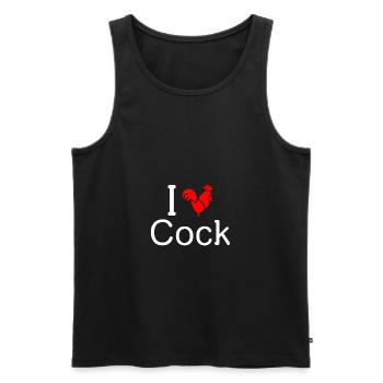 I Love Cock - Men's Premium Organic Tank Top - black - Front - AI Model Male 178 light (178cm)