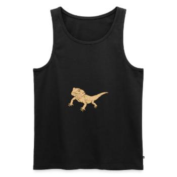 dragon barbu - Débardeur bio Premium Homme - noir - Devant - AI Model Male 178 light (178cm)