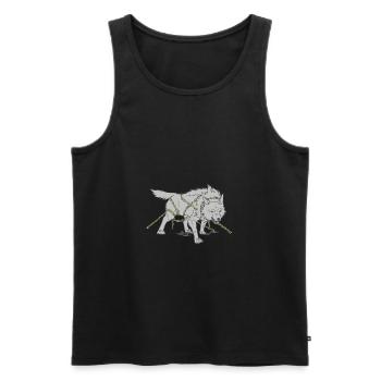Loup dans les chaînes - Débardeur bio Premium Homme - noir - Devant - Michal (187cm)