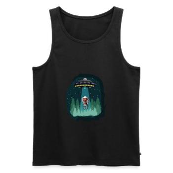 Astronaute de l'espace dinosaure - Débardeur bio Premium Homme - noir - Devant - AI Model Male 178 light (178cm)