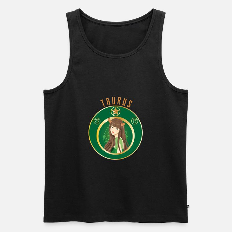 Sternzeichen - Horoskop - Stier - Geschenk - Männer Premium Bio Tank Top - Schwarz