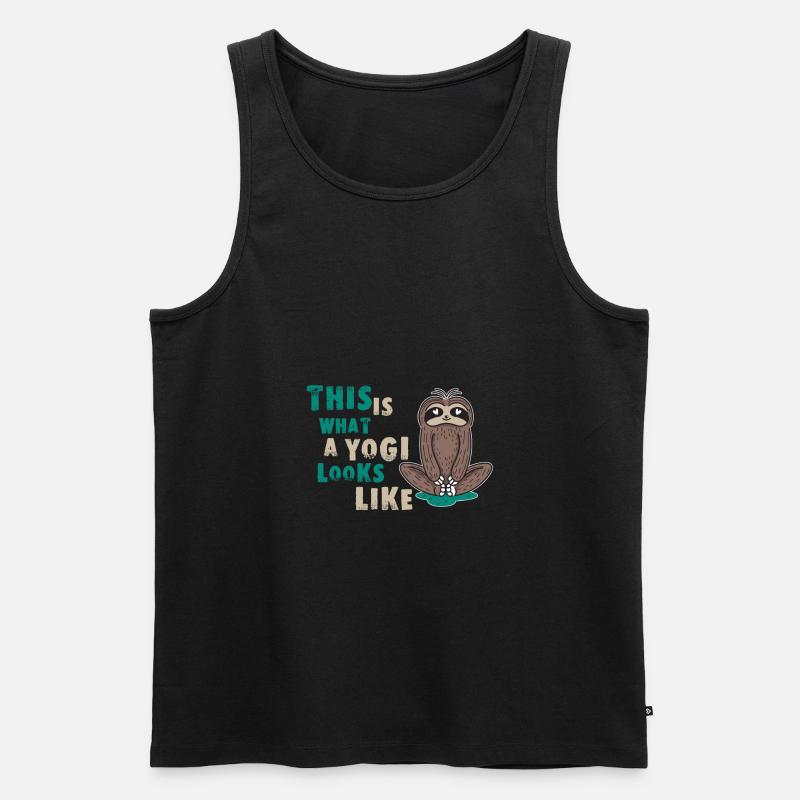 Pilates - Männer Premium Bio Tank Top - Schwarz