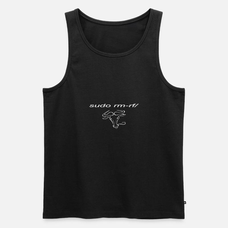 Linux Sudo mit Linux-Gnu - Männer Premium Bio Tank Top - Schwarz