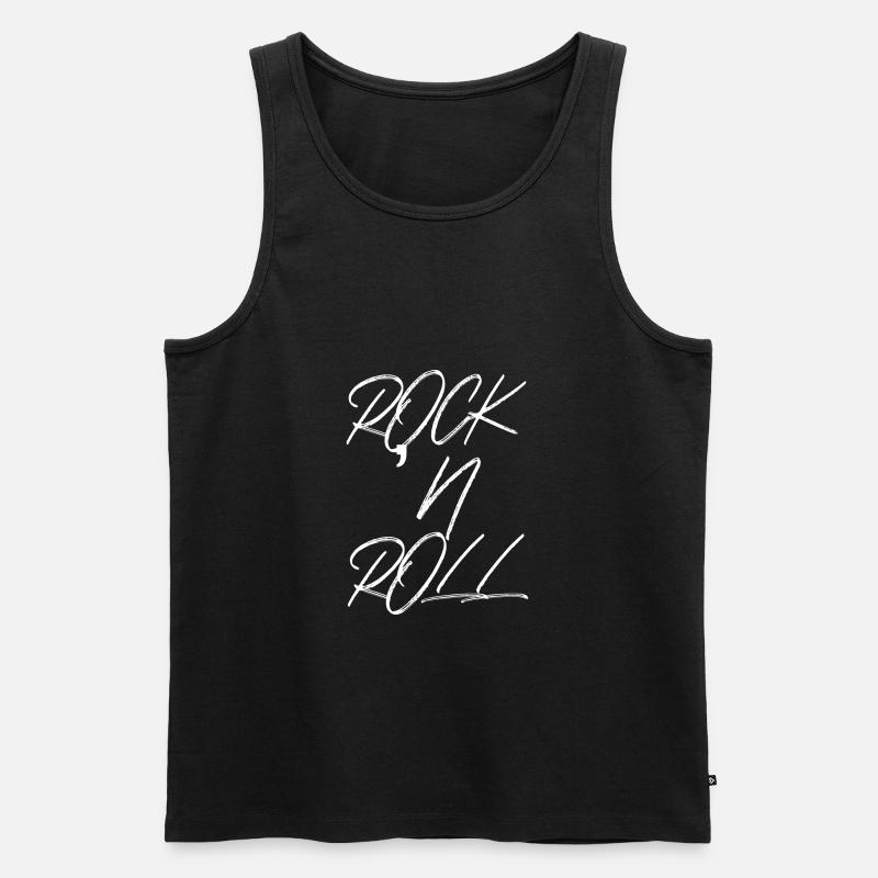 ROCK AND ROLL - Männer Premium Bio Tank Top - Schwarz