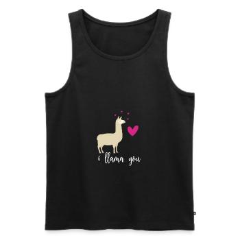 Ich liebe dich - Lama Freundin Partnerin Geschenk - Männer Premium Bio Tank Top - Schwarz - Vorne - Michal (187cm)