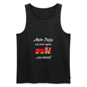 Mein Papa ist Lokführer! - Männer Premium Bio Tank Top - Schwarz - Vorne - AI Model Male 178 light (178cm)