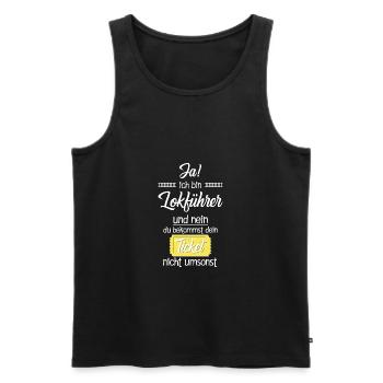 Lokführer/Du bekommst dein Ticket nicht umsonst - Männer Premium Bio Tank Top - Schwarz - Vorne - AI Model Male 178 light (178cm)
