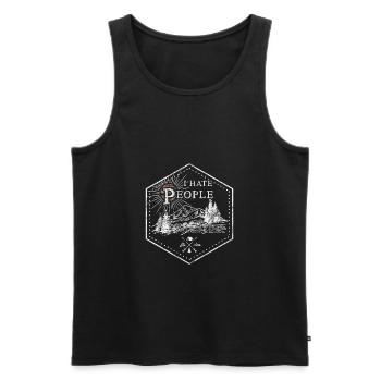 Je déteste les gens - Je déteste les gens - Débardeur bio Premium Homme - noir - Devant - AI Model Male 178 light (178cm)