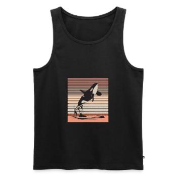 Baleine océan mer vie fruits de mer cadeau - Débardeur bio Premium Homme - noir - Devant - Michal (187cm)