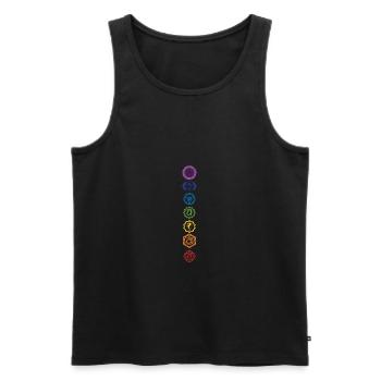 Leute, die Chakra heilige Symbol-Geschenk-Idee lieben - Männer Premium Bio Tank Top - Schwarz - Vorne - AI Model Male 178 light (178cm)