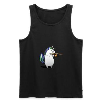 Unicorn plays trombone music trombone gift - Men's Premium Organic Tank Top - black - Front - Michal (187cm)