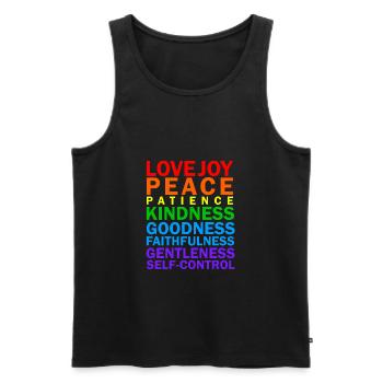 Fruit of the spirit - Men's Premium Organic Tank Top - black - Front - Michal (187cm)