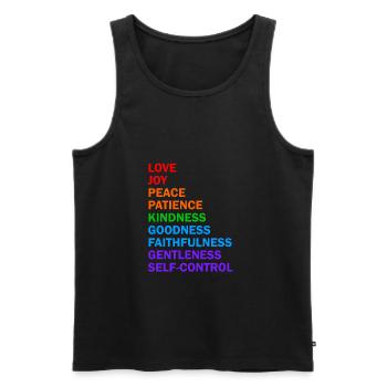 Fruits of the Spirit - Christian Shirt - Men's Premium Organic Tank Top - black - Front - Michal (187cm)