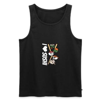 Sushi J'aime les sushis Cuisine asiatique Fast Food - Débardeur bio Premium Homme - noir - Devant - Michal (187cm)