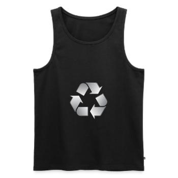 recycling - Men's Premium Organic Tank Top - black - Front - AI Model Male 178 light (178cm)