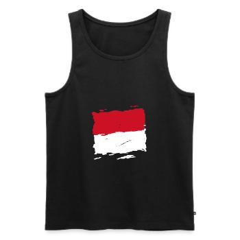 Monaco drapeau - Monaco flag - flag - Men's Premium Organic Tank Top - black - Front - AI Model Male 178 light (178cm)