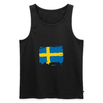 Sverige flag - Sweden flag - Sweden flag - Men's Premium Organic Tank Top - black - Front - Michal (187cm)