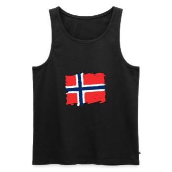 Norge flagg- Norway flag - Men's Premium Organic Tank Top - black - Front - AI Model Male 178 light (178cm)