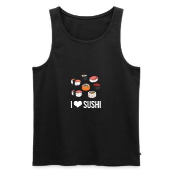 Sushi J'aime les sushis Cuisine asiatique Fast Food - Débardeur bio Premium Homme - noir - Devant - Michal (187cm)