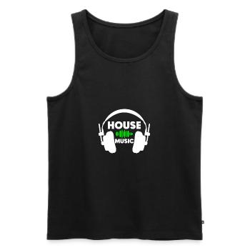 House Music - Männer Premium Bio Tank Top - Schwarz - Vorne - Michal (187cm)