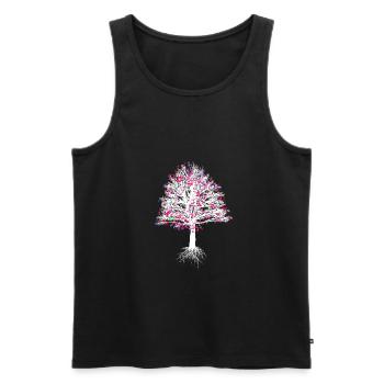 Baum mit Noten Geschenk Natur Musiker Shirt Musik - Männer Premium Bio Tank Top - Schwarz - Vorne - Michal (187cm)