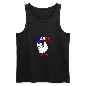 France Soccer Maillot Français Rooster - Débardeur bio Premium Homme - noir - Devant - AI Model Male 178 light (178cm)