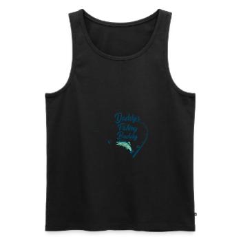 Daddys Fishing Buddy-Kind Angler T-Shirt Geschenk - Männer Premium Bio Tank Top - Schwarz - Vorne - Michal (187cm)