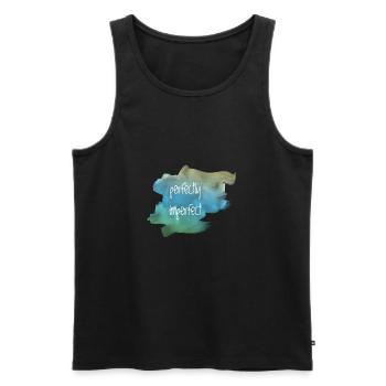 perfectly imperfect - Men's Premium Organic Tank Top - black - Front - AI Model Male 178 light (178cm)