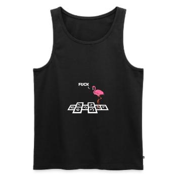 funny flamingo - Men's Premium Organic Tank Top - black - Front - AI Model Male 178 light (178cm)