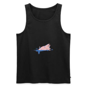 Cochon à la natation - Débardeur bio Premium Homme - noir - Devant - Michal (187cm)