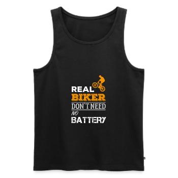 REAL BIKER NO BATTERY I mountain bike e-bike MTB - Men's Premium Organic Tank Top - black - Front - AI Model Male 178 light (178cm)