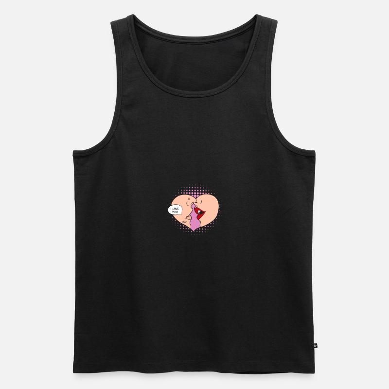 Ich liebe dich - Männer Premium Bio Tank Top - Schwarz