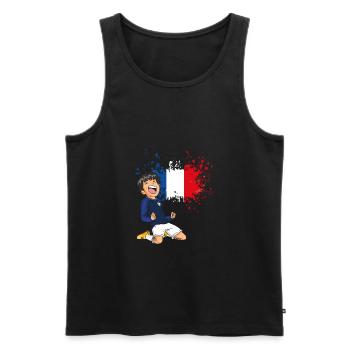 Maillot de football France France - Débardeur bio Premium Homme - noir - Devant - AI Model Male 178 light (178cm)