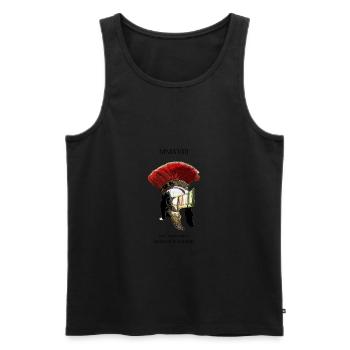 Römerhelm mit Crista - Männer Premium Bio Tank Top - Schwarz - Vorne - AI Model Male 178 light (178cm)