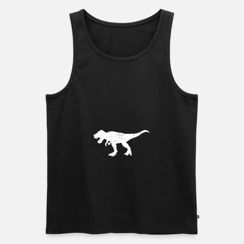 T-Rex - Männer Premium Bio Tank Top - Schwarz